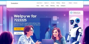 AI chatbot engaging users on a modern website interface.