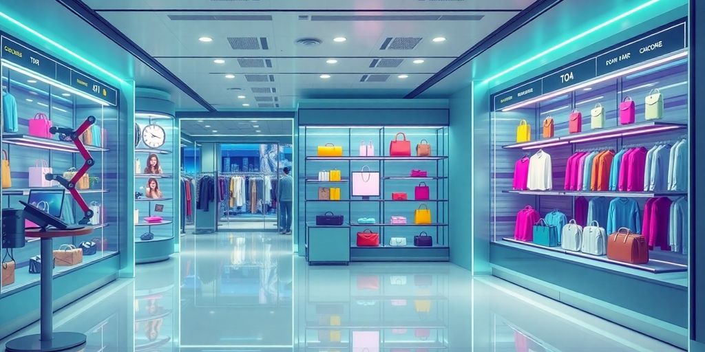 AI-enhanced Shopify store interface with vibrant product displays.