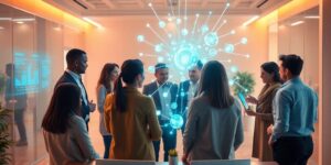 AI assisting business growth with data insights.